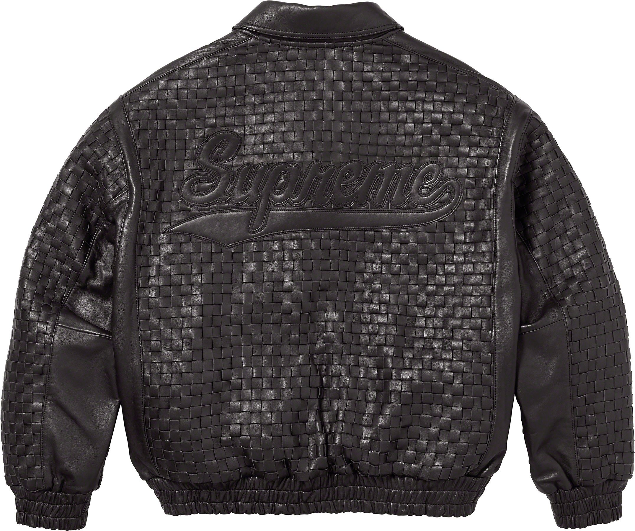 Woven Leather Varsity Jacket view 9